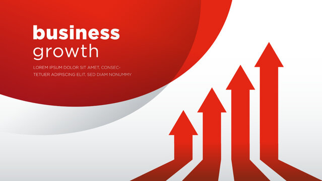 Red arrows of business sale growth