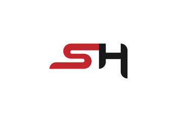 SH Alphabet letters initials monogram logo HS, S and H