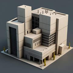 buildings in isometric form. business skyscrapers and office buildings. 3D city planning and development. Architecture of the cityscape and street elements for the map.  3D illustration