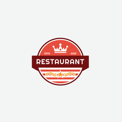 vintage restaurant logo illustration design template icon