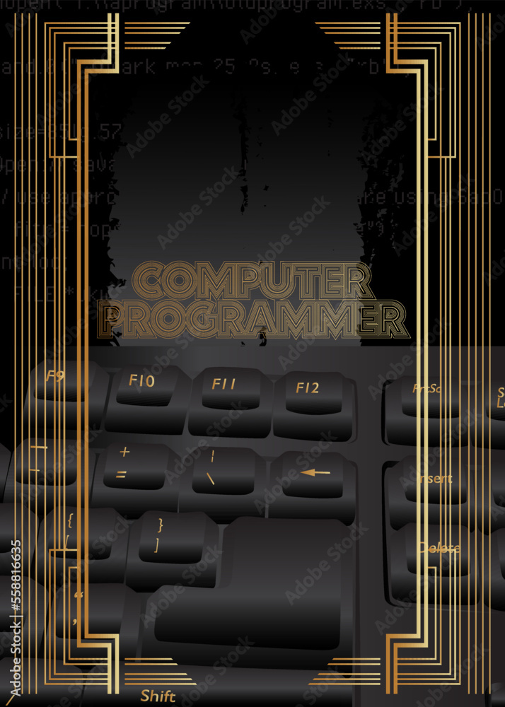 Poster luxury deluxe computer programmer background vector illustration. abstract event poster template for