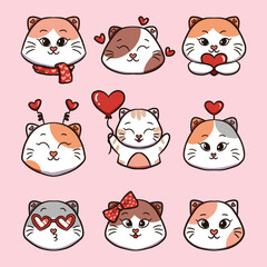 Cute Emotion Cat for Valentine