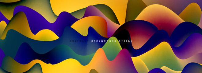 Dynamic liquid waves abstract background for covers, templates, flyers, placards, brochures, banners