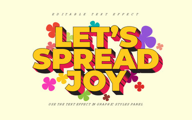Quote editable text effect template, lets spread joy quote