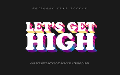 Fototapeta premium Quote editable text effect template, lets get high quote