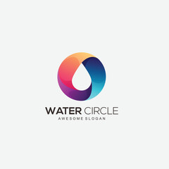 water circle gradient colorful logo design illustration