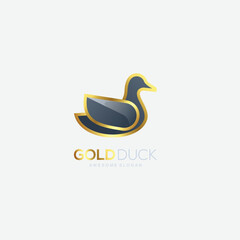 duck logo design gradient color illustration