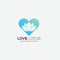 love lotus gradient color logo design