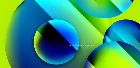 Obraz premium Circles with glossy surface and light and shadow effects abstract background. Template for covers, templates, flyers, placards, brochures, banners