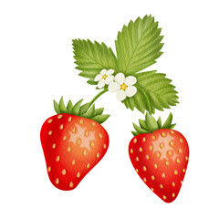 Watercolor strawberry.	