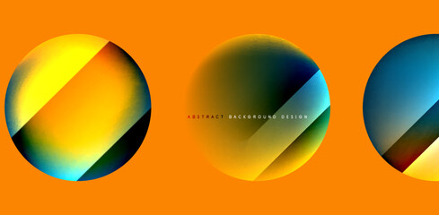 Circles with glossy surface and light and shadow effects abstract background. Template for covers, templates, flyers, placards, brochures, banners