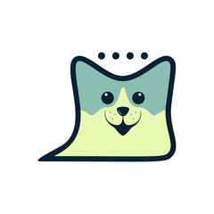 Unique Dog Chat Logo Icon 