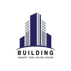 Modern city buildings, towers logo icon vector template.