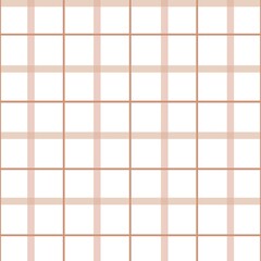 Fototapeta premium Window pane plaid seamless pattern, white, brown, can be used in the design of fashion clothes. Bedding sets, curtains, tablecloths, notebooks, gift wrapping paper