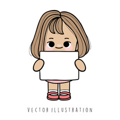 girl with paper name tag