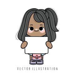 girl with paper name tag