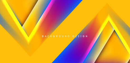 Futuristic triangle vector abstract background with colorful fluid gradients