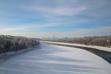 Obraz premium Winter In The River Valley, Edmonton, Alberta