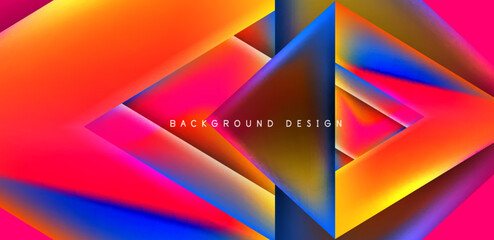 Futuristic triangle vector abstract background with colorful fluid gradients