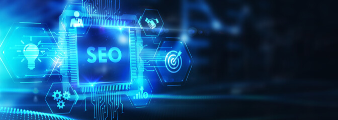 Business, Technology, Internet and network concept. SEO Search engine optimization marketing ranking. 3d illustration