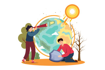 Naklejka premium Ozone Holes Illustration concept on white background