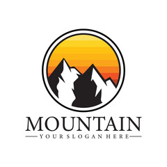 Mountain logo icon vector template.