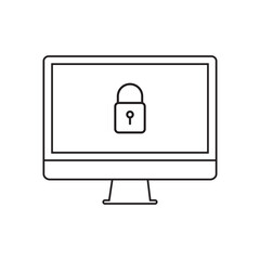 Security Computer Lock Icon Logo Design ElementWeb