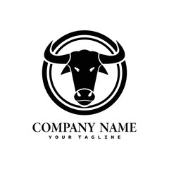 creative Buffalo head design logo ideas on a white background become a brand symbol for your business, the concept of buffalo icons