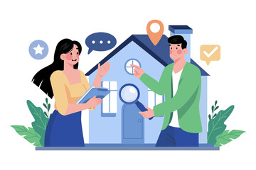 The broker is introducing the rental house to the client