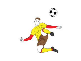 Obraz premium Footballer Line Arts vector