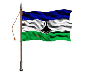 National flag  of Lesotho. Background  with flag  of Lesotho