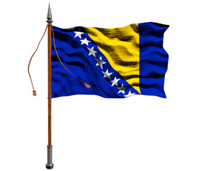 National flag ofBosnia and Herzegovina. Background  with flag of Bosnia and Herzegovina.