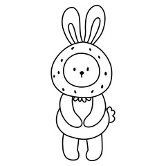 cute ribbit in strawberry costume, Cartoon character, Kawaii Animals and strawberry