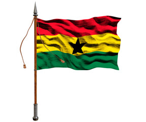 National flag of Ghana. Background  with flag of Ghana.