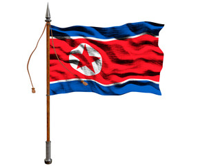 National flag of North Korea. Background  with flag of North Korea.