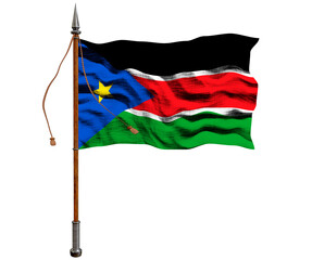 National flag of South Sudan. Background  with flag of South Sudan.