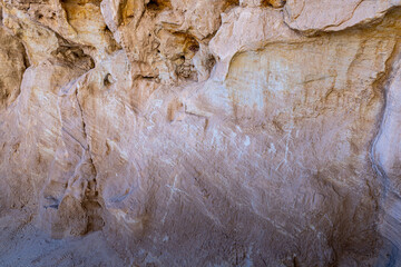 Well-preserved  drawings carved on the rock surface by people during the time of King Solomon in the national park Timna, near the city of Eilat, Israel