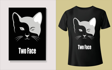 Cute pet  like cat and dog related tee-shirt design