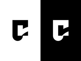 Modern geometric grid custom letter f logo with negative space r