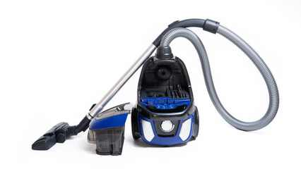 blue Vacuum Cleaner isolated on white background