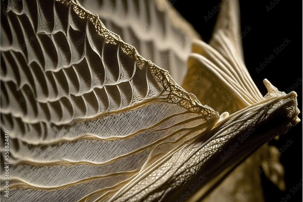 Poster  a close up of a folded book with a pattern on it's cover and a black background with a black background and a white background with a gold leaf pattern on the bottom of the. Generative AI