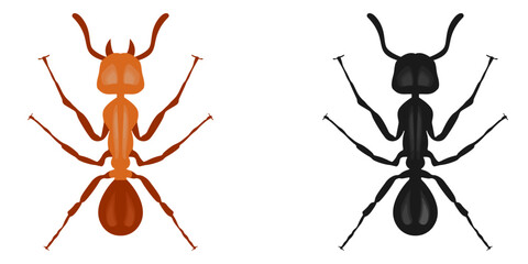 Vector insect ant. A design element for applications and websites. The concept of nature and small bugs.