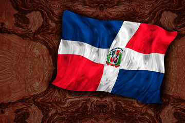 National flag  of Dominican Republic. Background  with flag  of Dominican Republic