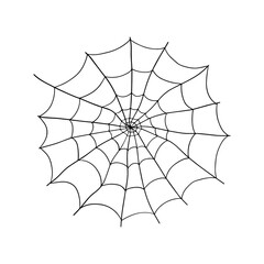 Spider web cobweb vector icon doodle.