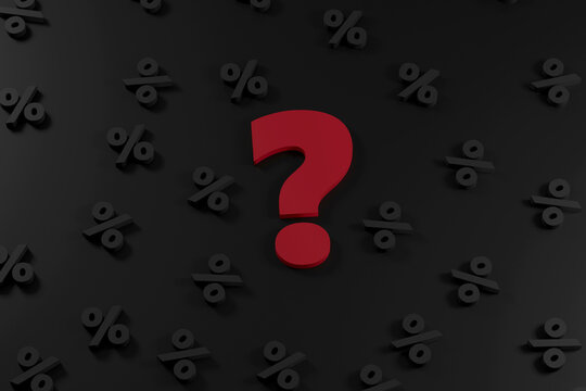 Luxury question mark on black podium, soft light, smooth background, 3d rendering