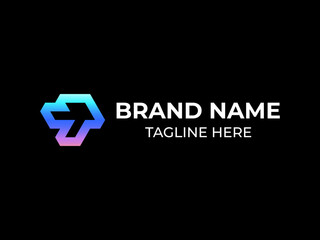 Modern gradient geometric lettering monogram logo using grid, letter t logo mark and app icon concept