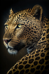 Fototapeta na wymiar Elegant Portrait of a Jaguar, Ai Fauxto