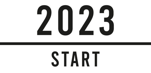New year 2023 start button banner design background.