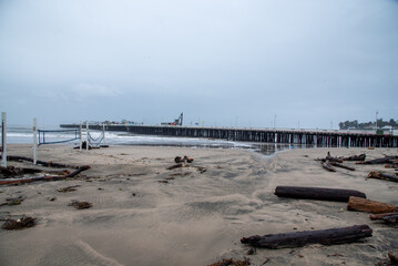 america, atmospheric river, bomb, breakage, California, Capitola, Capitola Wharf, city, climate,...