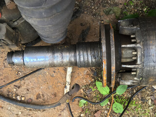 car alternator rotor disassembled for repair